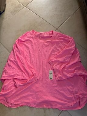 aerie Pink Relaxed Crew Neck Tee